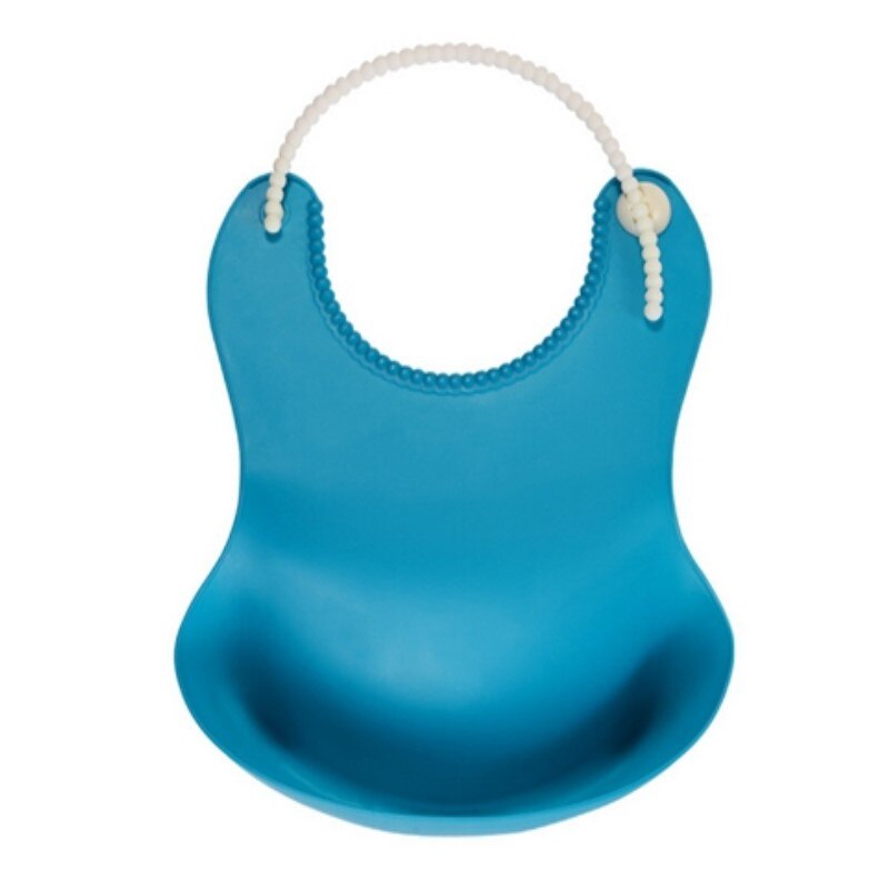 unisex Del bambino Fibbia Alimentazione Bavaglino infantile di colore Solido Regolabile Impermeabile Del silicone Bavaglini per Bambini Che Mangiano Strumenti: 07