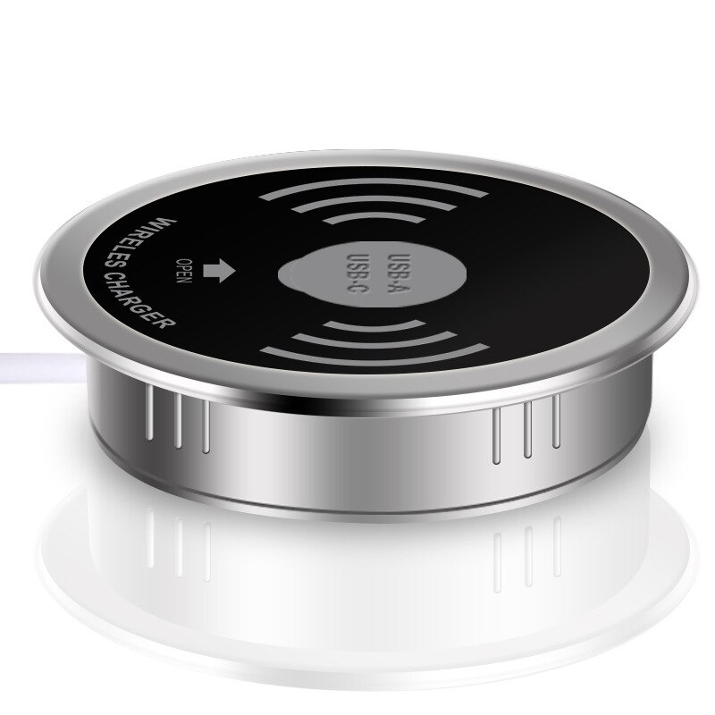 Caricatore Wireless 3 In 1 Da Scrivania – 15W Con 2 USB, A Scomparsa, Certificato Qi, Per Comodino E Ufficio