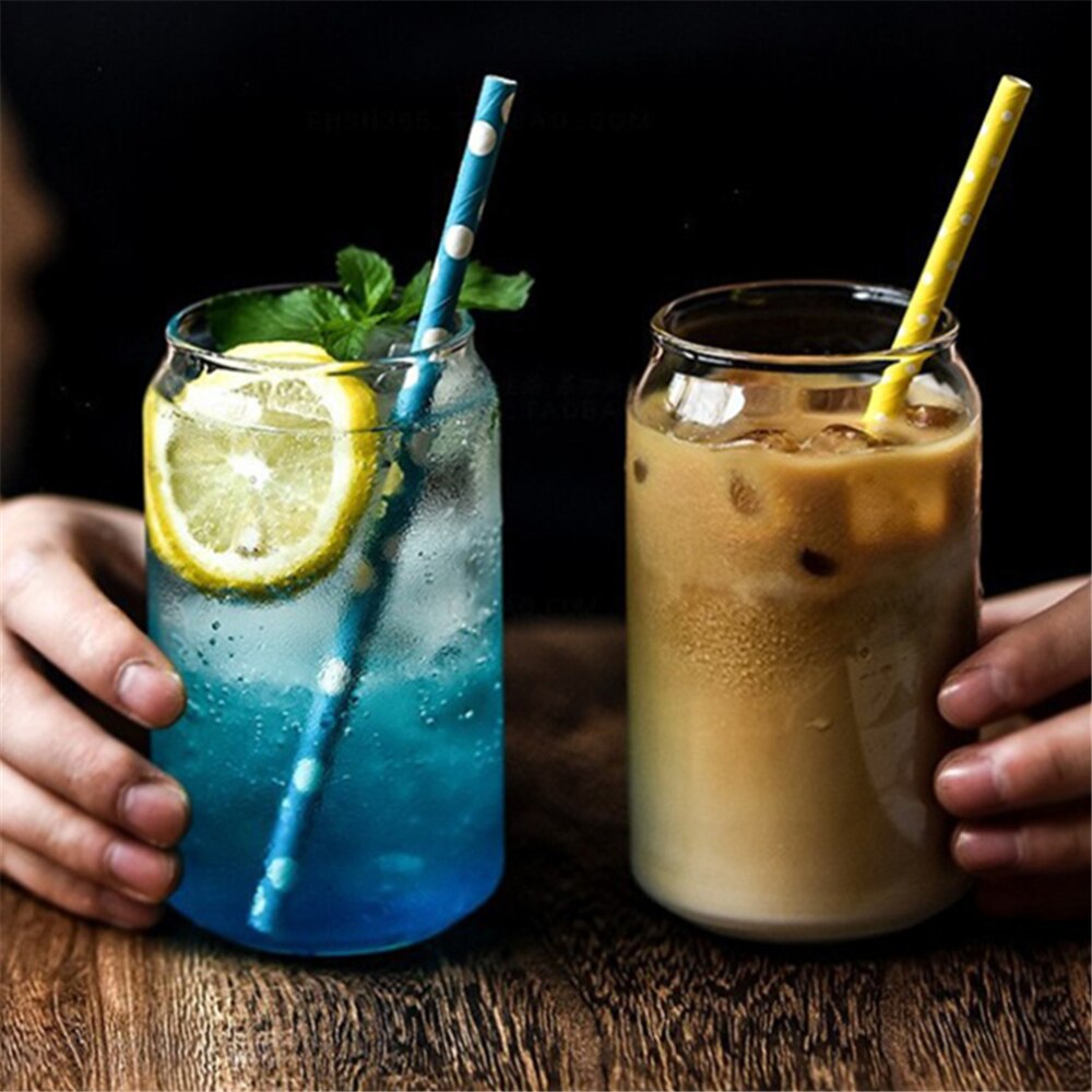 350/550ml värmebeständigt klart kaffemugg koks burk mjölk öl kall dryck juice kopp kontor drinkware för hem bar dryck butik