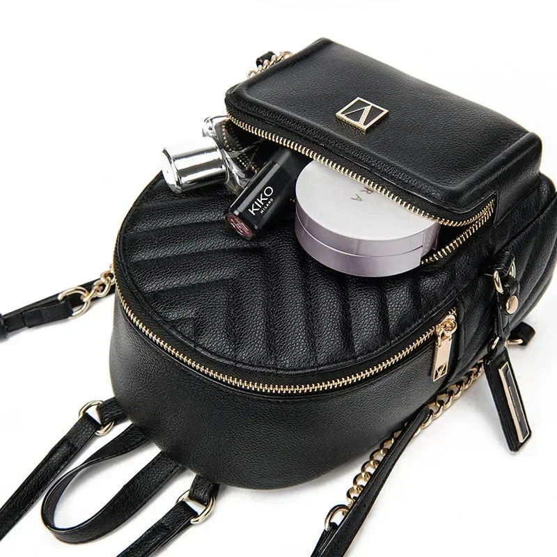 Mochila para mujer y niña, bolso de hombro pequeño para viaje y escuela, mochila de cuero PU
