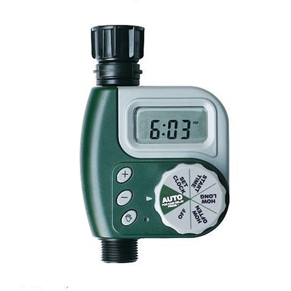 Battery Operated Automatic Watering Sprinkler System Irrigation Controller Programmable Digital Hose Faucet Timer with 2 Outlet: Red