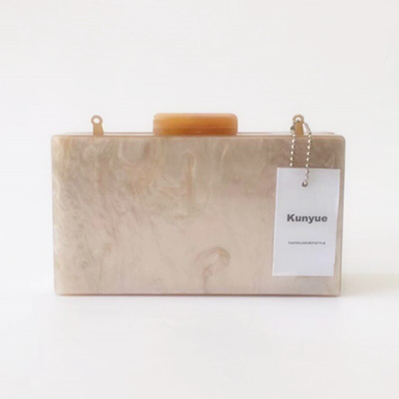 Sac à main en acrylique couleur champagne pour femmes, pochette de soirée avec chaînes, sacoche à épaule, portefeuille de mariage, 21 nouveauté