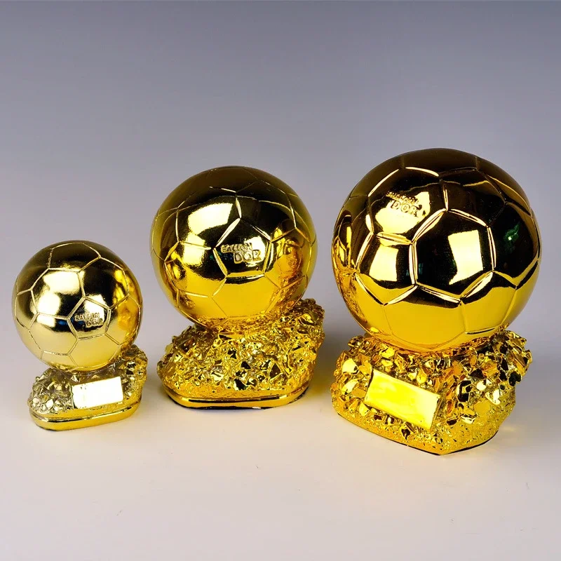 Balón de fútbol dorado de 25cm, premio de excelente jugador, trofeo esférico de recompensa de Honor, mejor , decoración del hogar