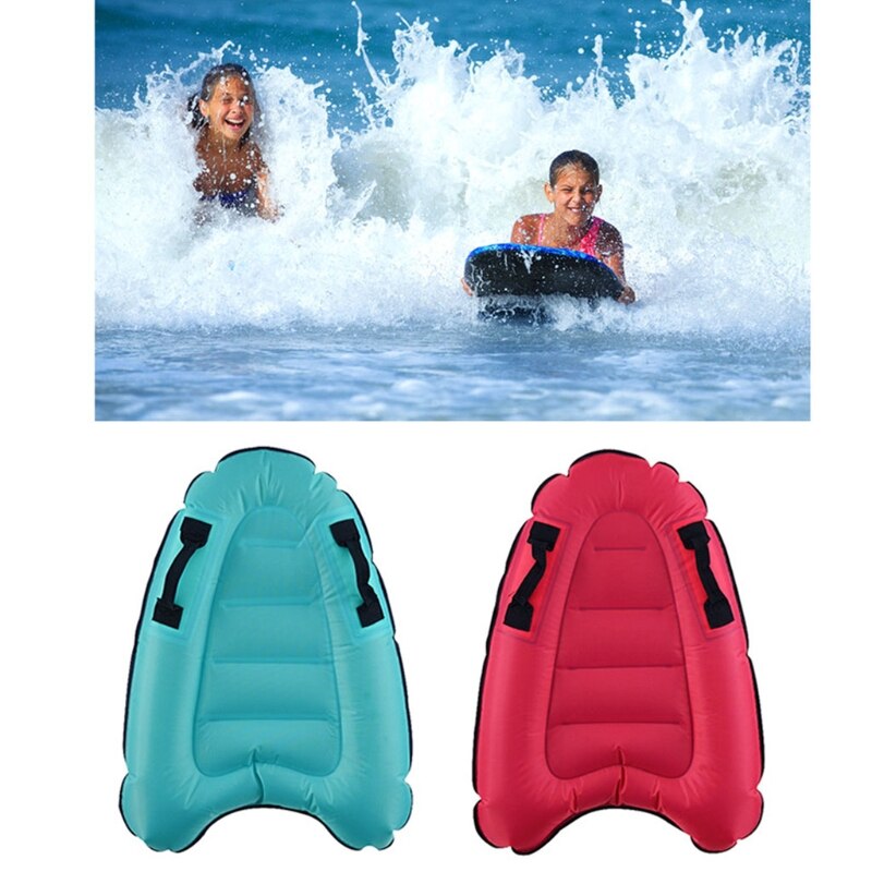 Inflatable Surfboard - 52x75x15cm - Portable Bodyboard with Handle - for Kids Adults Surfing
