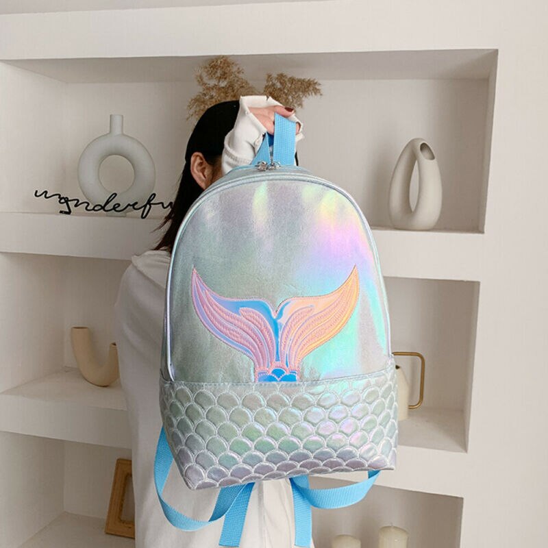 Frauen rucksäcke Meerjungfrau aufbringen Holographische Rucksack Reise PU Leder Holographische Rucksack Schule Taschen