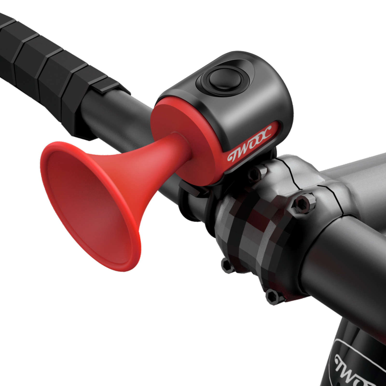 TWOOC 120 dB elektrische fietsbel geluiden alarmbel waterdichte veiligheid elektrische fietshoorn voor stuur: Rood