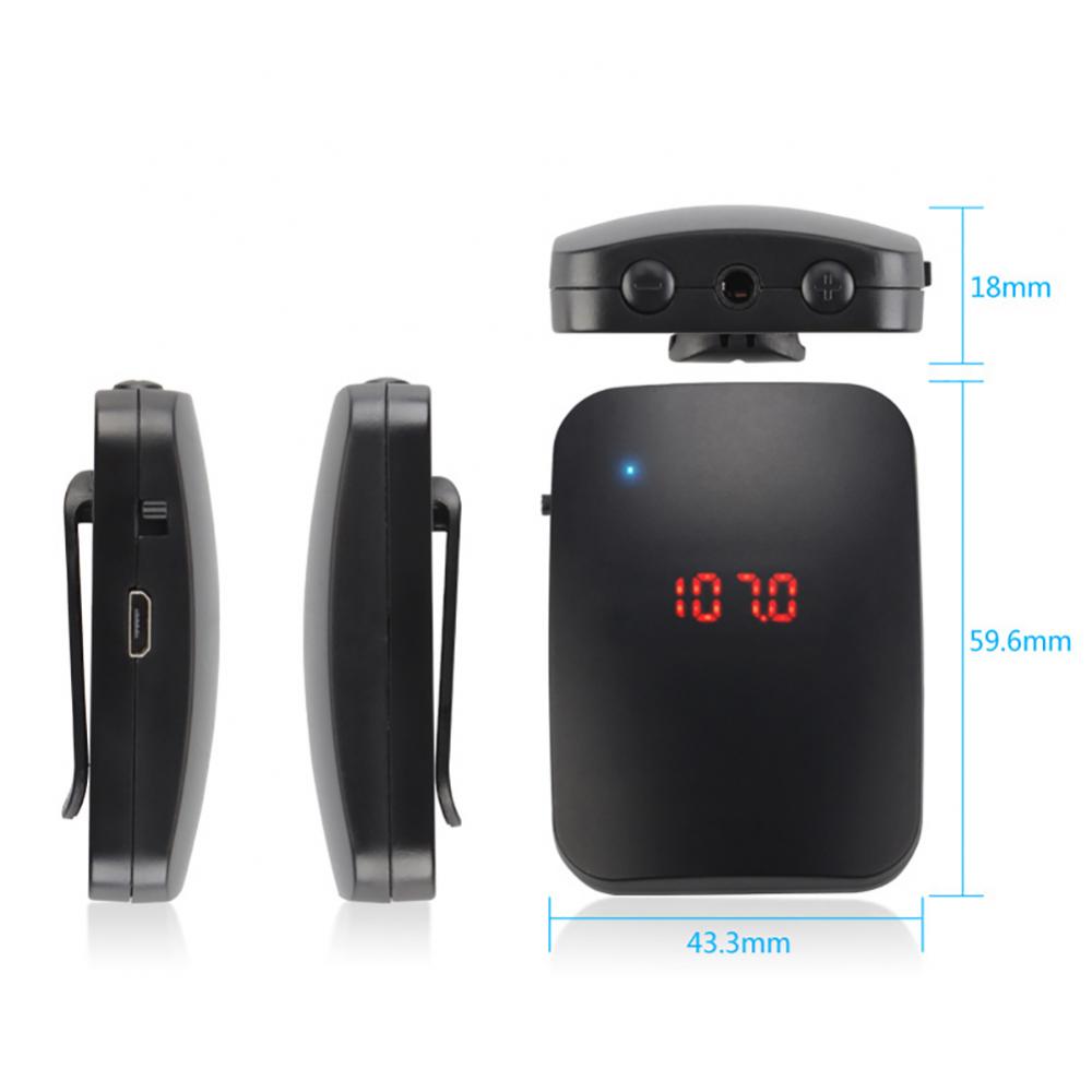1 set FM draadloze headsetmicrofoon FM-radioversterker FM-zender Headset met beide headset MIC Kraag Clip-On MICROFOON