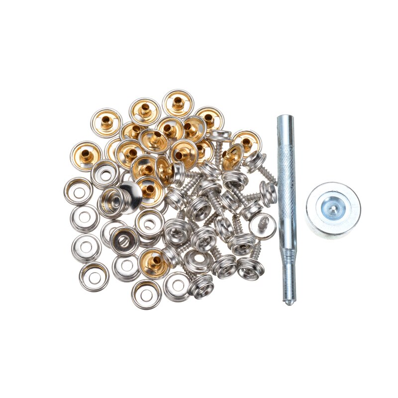 62pcs Stainless Steel Canvas Screw Snap Fasteners Press Stud Canvas Screw Snap Kit Boat Cover For Leather Jackets Handbags