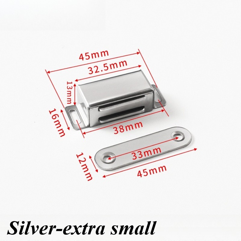 1 stk. magnetlås til køkkenskabslåger i rustfrit stål til tv-bord, skab og andre møbler, skuffedør: Nikkel