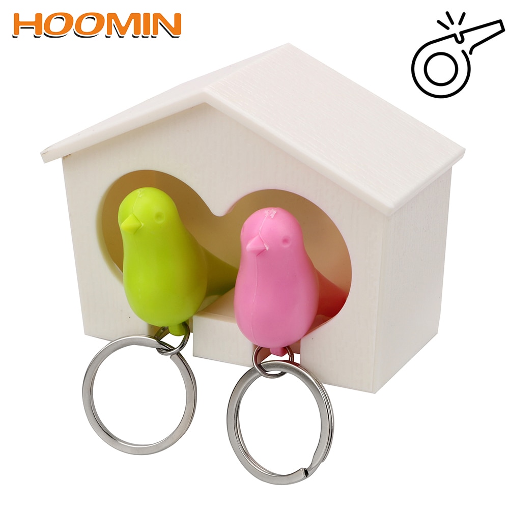 Dubbel vogelnest mussenhuis aan de muur te bevestigen sleutelhanger voor koppels sleutelhangerhouder sleutelorganizer vogelfluitje opbergrek