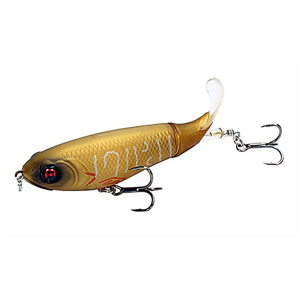 Whopper Popper Topwater Fishing Lure Artificial Hard Bait 3D Eyes Plopper With Soft Rotating Tail Fishing Tackle: G