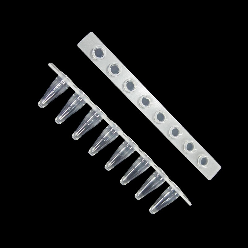 Tube à huit connexions Pcr tube à 8 rangées Tube à centrifuger PCR tube à microcentrifugeuse en plastique tube à échantillon tubes à tubes PCR LANSO