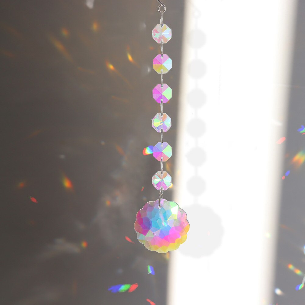 Sun catcher Crystal Moon campanelli eolici prismi diamantati appeso luce Catcher arcobaleno fai tende da finestra pendente decorazioni per la casa: D