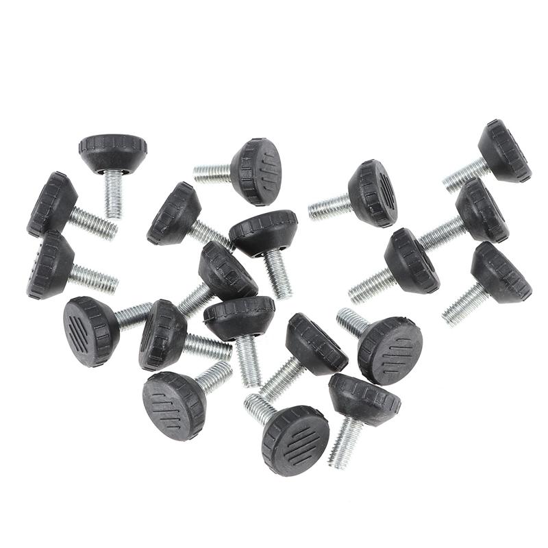 20 stk nivelleringsfot  m8 x 25mm stk jern justerbar unik nivelleringsfot glidepute sofaben til stol møbel bord hjem
