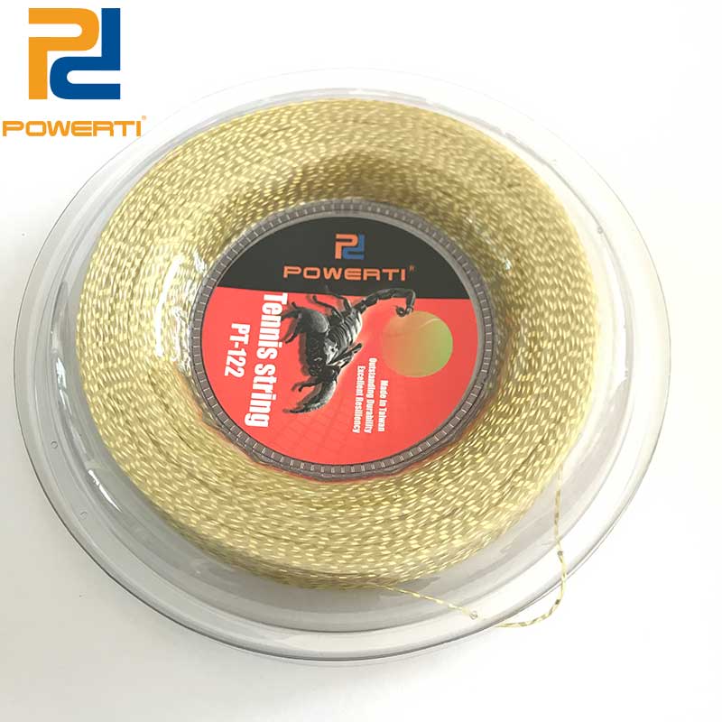 Powerti 1.3mm WIRE NYLON Tennis String Durable Crimp Soft Tennis Training Racket Strings 200m Reel Control PT-122