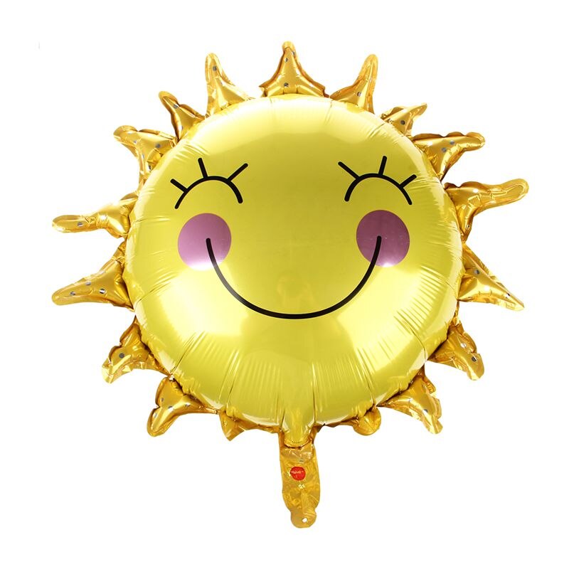 Glimlach zon ballonnen folie ballonnen voor gelukkige verjaardag decoraties bruiloft (geel )65*65cm: Default Title