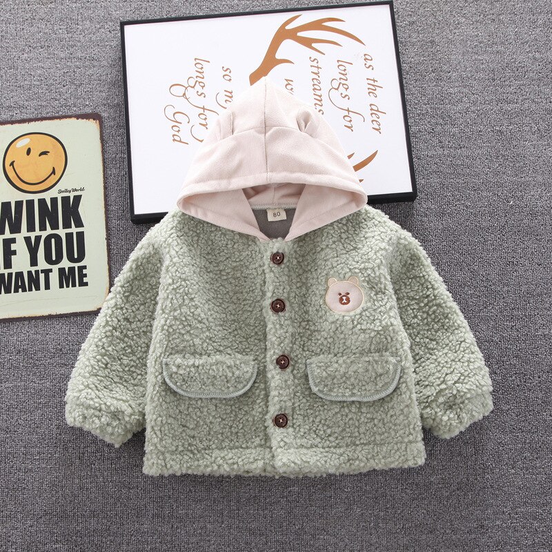 Abrigo para bebé, niño y niña chaqueta para, disfraz con capucha para niño, ropa de oso, prendas de vestir exteriores, conjuntos sólidos de de manga larga suave para 0-36 meses