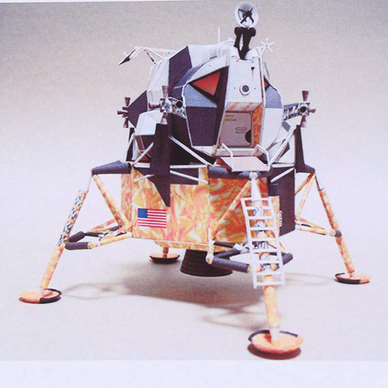 1:48 skala måne rumflyvning apollo 11 diy håndværk papir model kit kunst dekoration personlighed