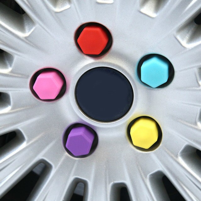 20pcs 17mm Decorative Silicone Car Bolt Caps Wheel Nuts Covers Practical Antirust Hub Screw Cap Protector for Car Accessories