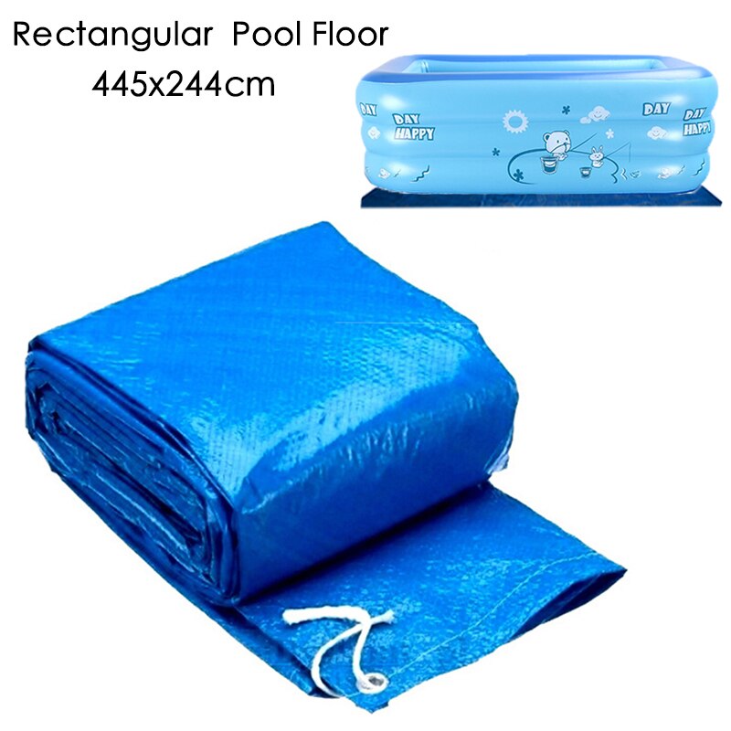 Poolovertræk pool jordbundsmåtte regntæt støvbetræk firkantet gulvmåtte swimmingpoolmåtte uv-bestandig måtte til hjemmet pooltilbehør: Rektangel 445 x 244mm