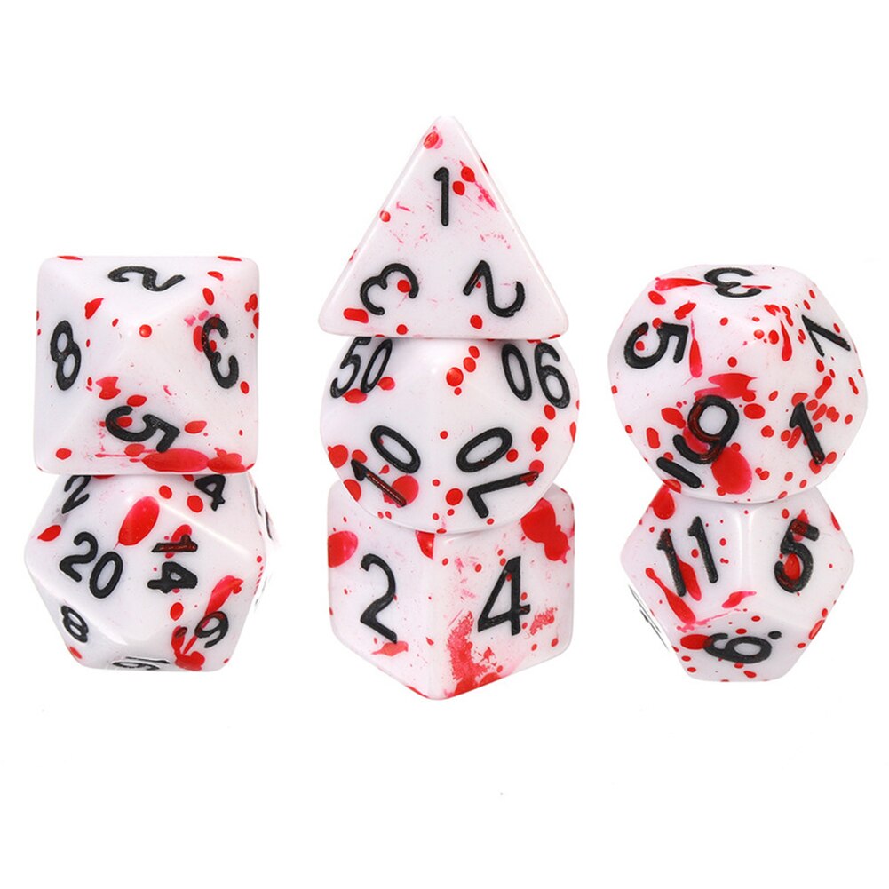 7pcs Polyhedral Dice Lightweight Game Playing Elements for RPG Multi-Sided Digital Table Game Funny Party Game Toy