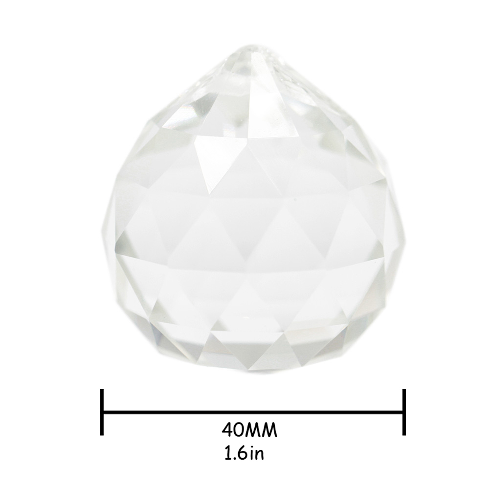 Bola de cristal facetado 10 unids/lote 40mm Color claro araña de cristal prisma bolas para la suspensión de la lámpara