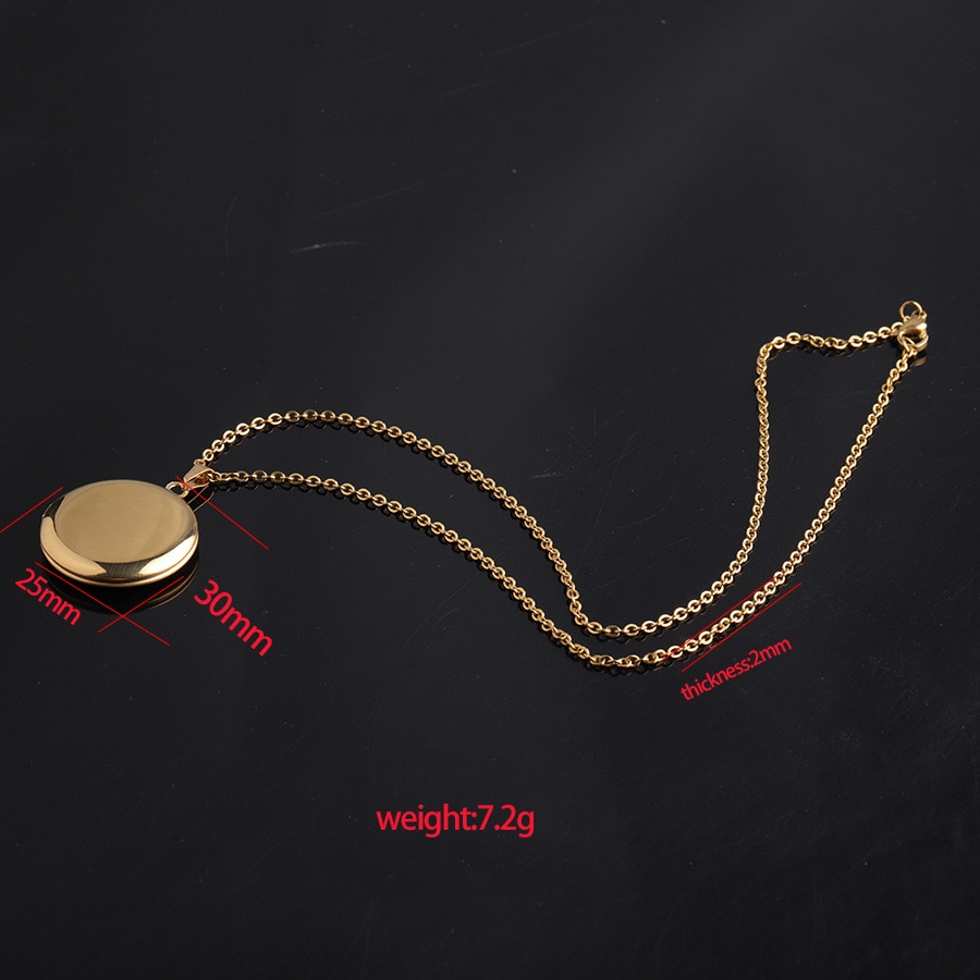 316L Stainless Steel Photo Locket Necklace 3 Colors Open Round Pendant Necklaces For Women Men Jewelry Family Birthday