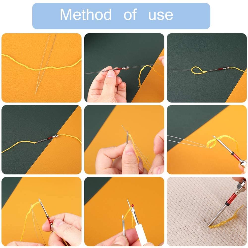 KAOBUY 24 Pcs Punch Needle Embroidery Kits And Embroidery Thread With Instructions For Embroidery Cross Stitching Beginners