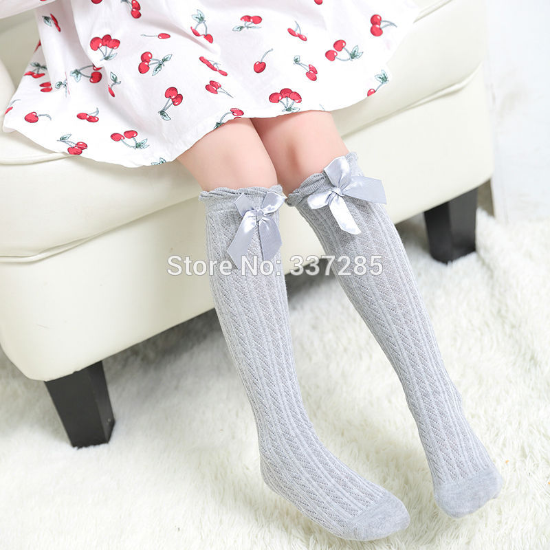 Zomer meisjes kinderen over Kniehoge Sokken Ademend mooie strikje Dunne gedeelte sokken voor mode baby meisjes kind