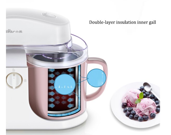 Ice Cream Machine Double Barrel Automatic DIY Frozen Fruit Milkshaker One-click Operation Handlless Easy Clean