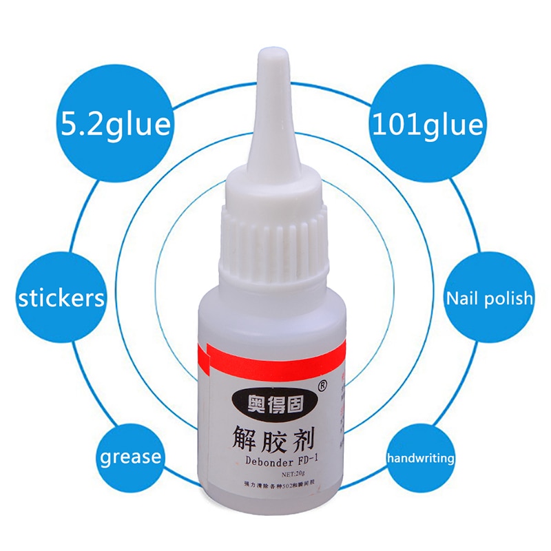 1PC 20g Liquid Glue Debonder Clean for Super UV Clear Epoxy Resin Foil Nail Polish Enamel 502 Textile Stationery Store