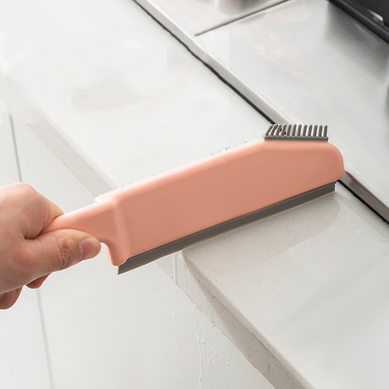 3 in 1 Gap Silicone Brush Cleaning Scrubbing Bathroom Kitchen Countertop Brush Silicone scraper Cleaning Supplies