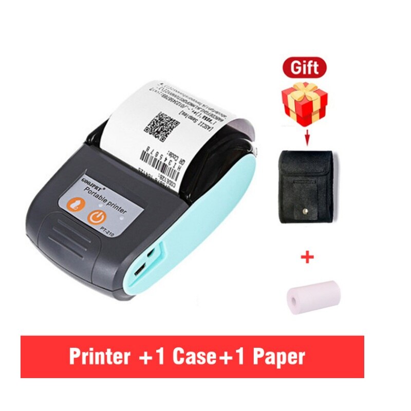 58Mm Mini Portable Thermische Printer Bluetooth Draadloze Ticket Printers Bill Machine Voor Android Ios Venster PT210: Blue / eu stekker