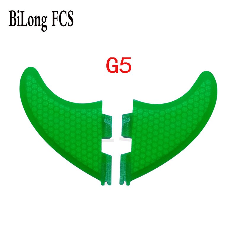 BiLong FCS II-aletas de fibra de carbono para tabla de surf, tamaño G3, G5, G7, Juego de 2 unidades: Green G5