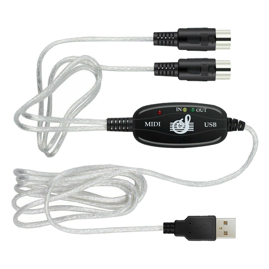 Usb In-Out Midi Interface Cable Converter Pc Naar Music Keyboard Cord Met Usb Pc Interface Plug Elektrische Instrument onderdelen