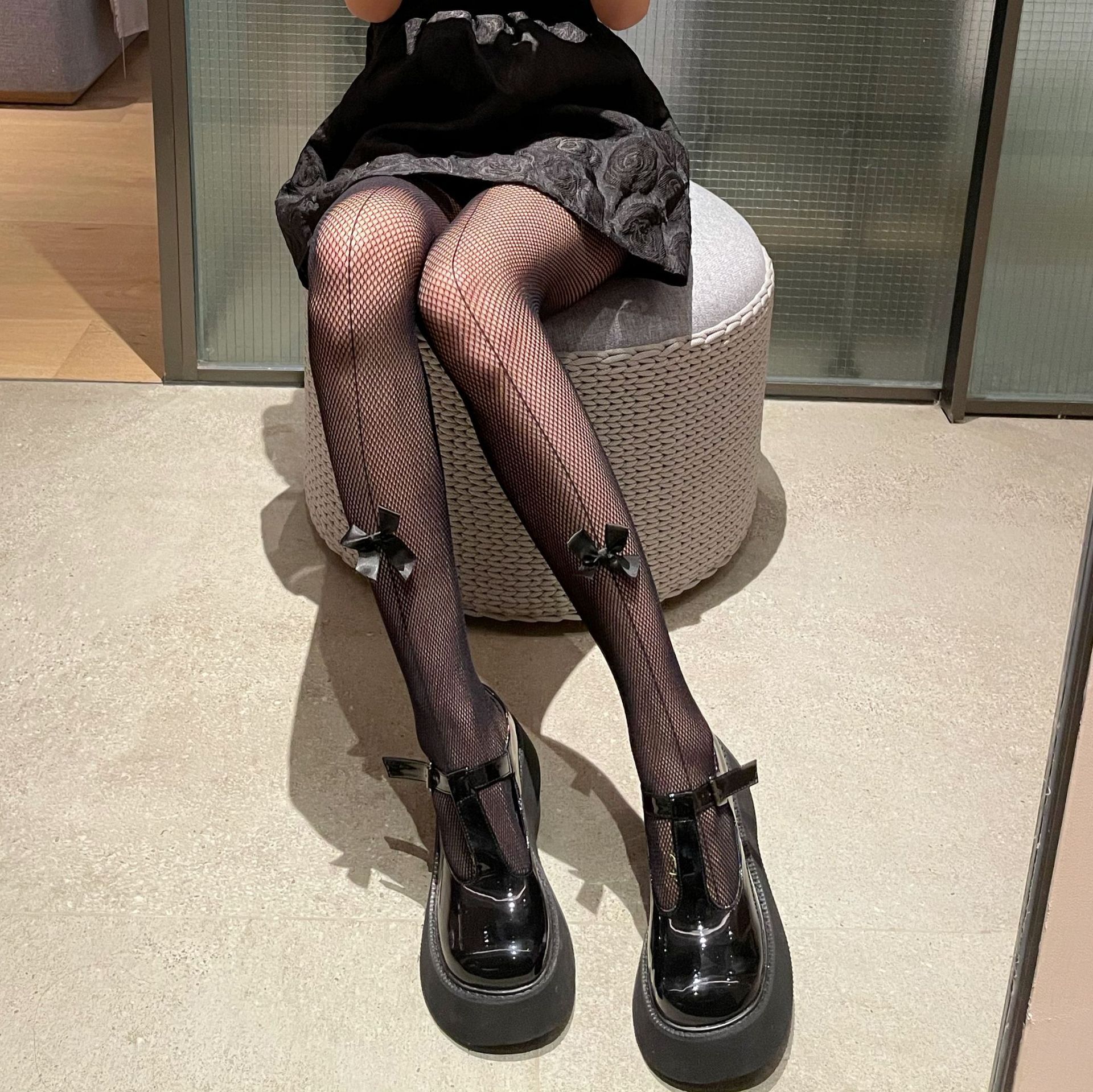 Calze a rete da pesce Sexy a rete estiva collant scava fuori trasparente sottile a rete collant Party Club Net collant da donna neri: Black 2