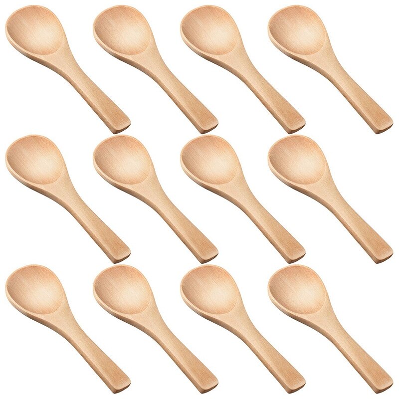 30 stück Kleine Holz Löffel Mini Natur Holz Löffel Mini Verkostung Löffel Gewürze Salz Löffel für Küche Kochen Gewürz: Ursprünglich Titel