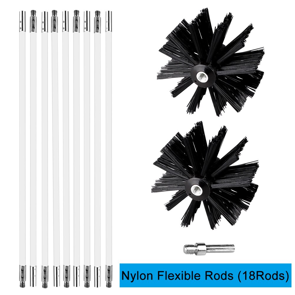 Dryer Duct Vent Cleaning Brush Kit Lint Remover Cleaning Tool Set For Chimney Kettle House CleanerCleaning Eco-Friendly Tool Kit: A3