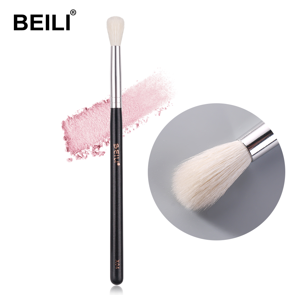 Beili  #224 naturlig gedehår øjenskygge makeup børste lille øjenblanding 1 stykke make up børste glitter sort håndtag: X04