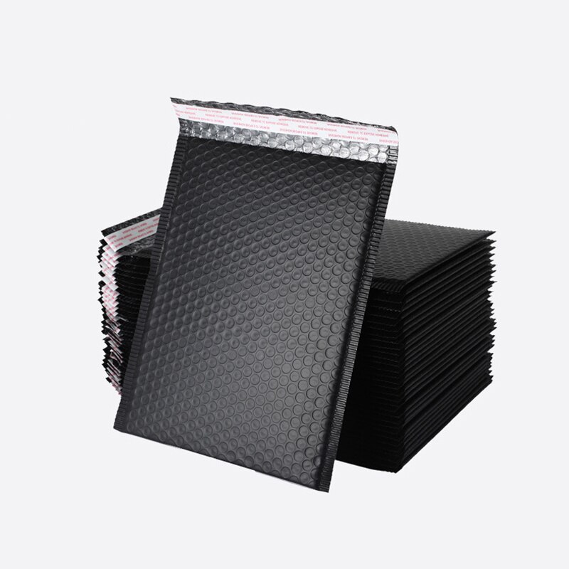 50pcs Pink Bubble Mailers Poly Bubble Mailer Self Seal Padded Envelopes Bags Colour Packaging Envelope Bags For Book: Black / 15*20cm