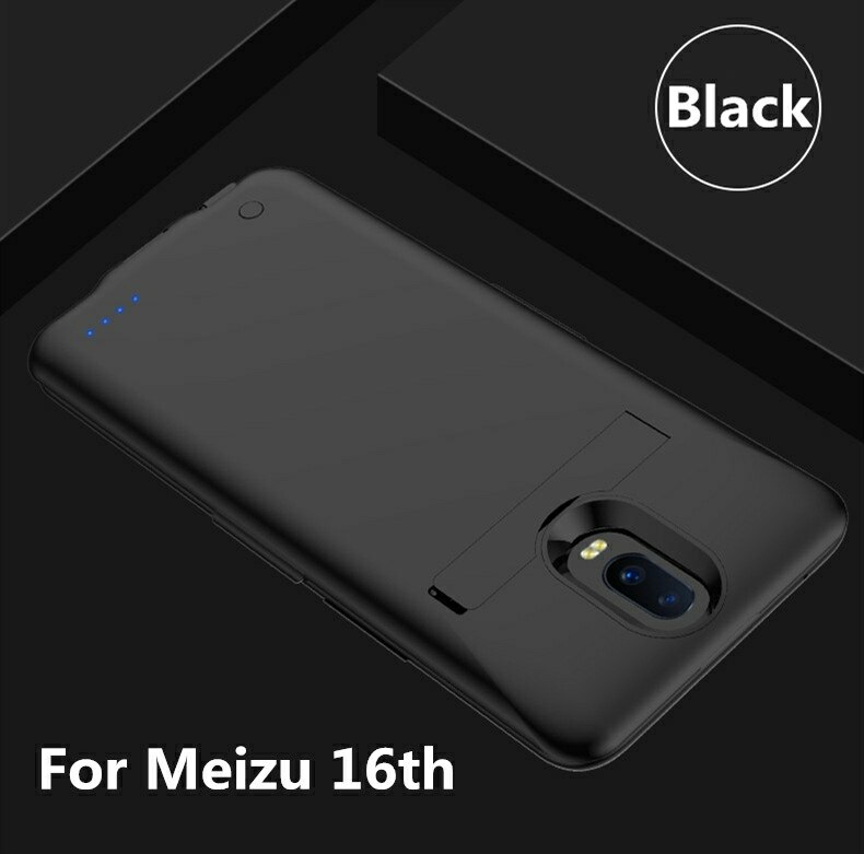 6500mAh Tragbare Batterie Power Ladegerät Fall Für Weizu 16th/Weizu 16th Plus Power Bank Fall Externe Pack Backup ladegerät Fall: Black For Meizu 16th