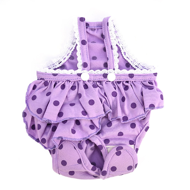 Prinses Chihuahua Hond Broek Met Dot Tutu Rok Kostuum Roze Paars Borstband Sanitaire Verstelbare Ondergoed Luiers Korte: purple / M