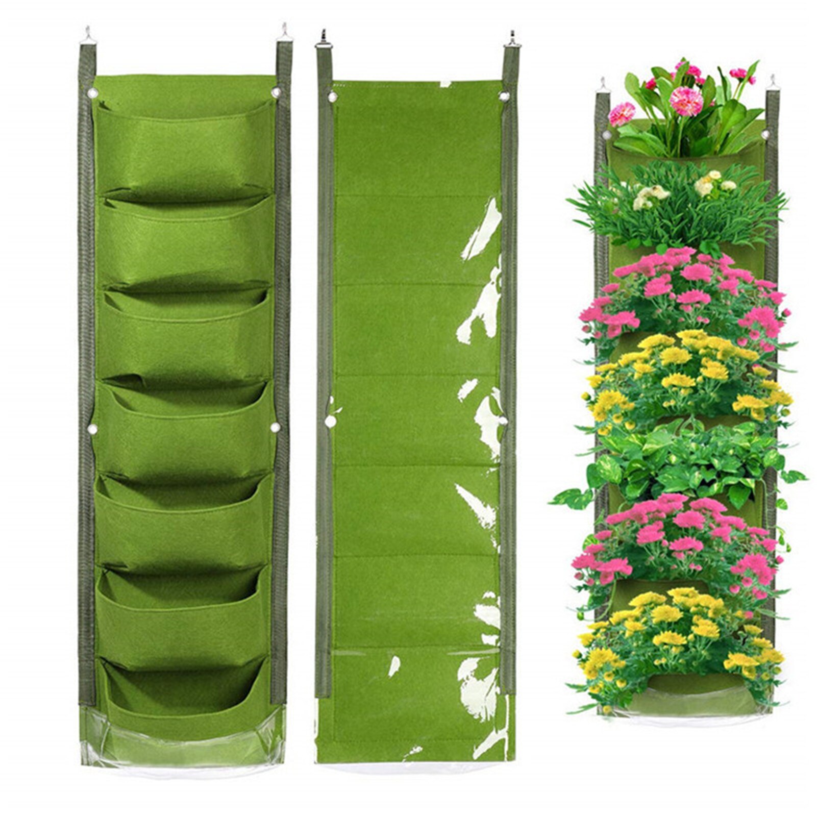 Vertical Hanging Garden Grow Planter Flower Pots Layout Waterproof Pockets Wall Hanging Planting Bags