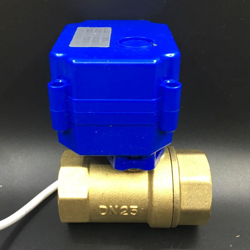Brass DN25 Electric Actuator Valve Two Port BSP 1&#39;&#39; Motorised Ball Valve DC12V 2/3/5 Wires For Fan Coil Heating Water System