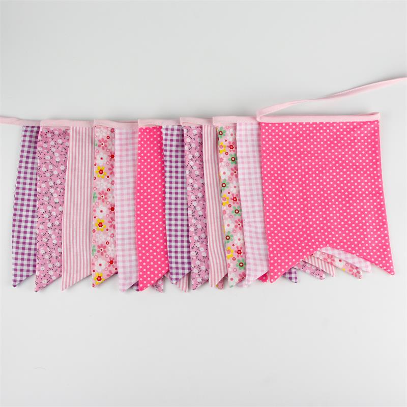 12 flagi 3.5m bawełna banery dom zabaw dla dzieci flagi dekoracyjne dla dzieci zabawkowy namiot dla dzieci pokój przedszkole dekoracje niemowlę prysznic dekoracje: różowy