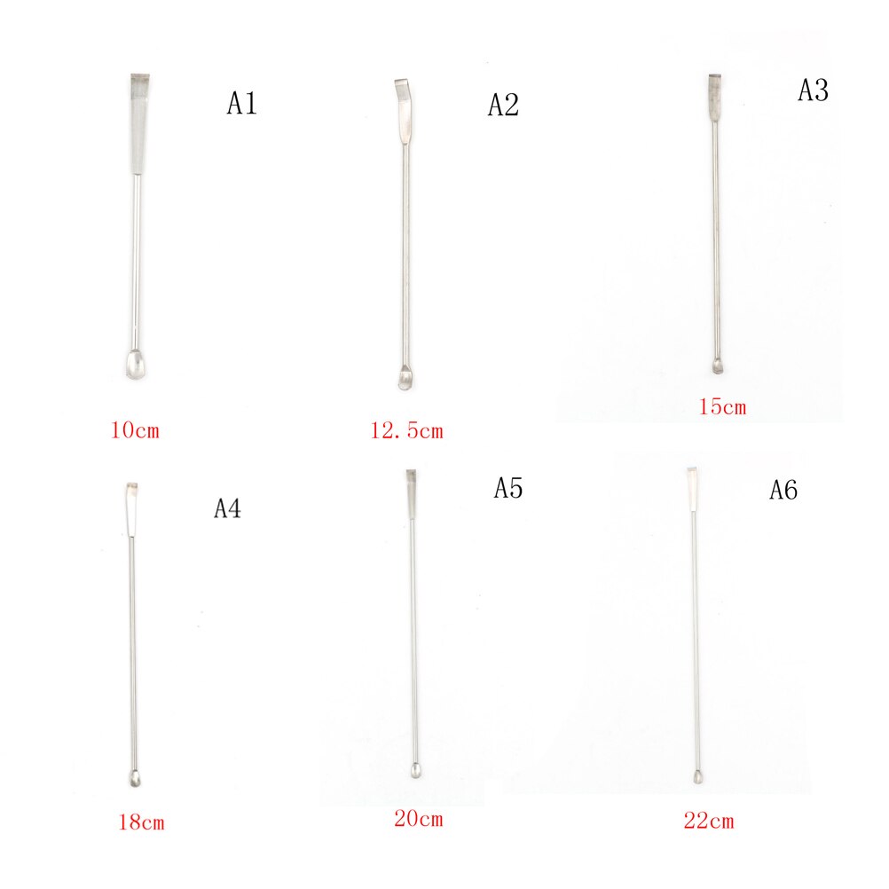 10 cm-22 cm cuchara Medicinal espátula de acero inoxidable cabezal experimento farmacia laboratorio uso