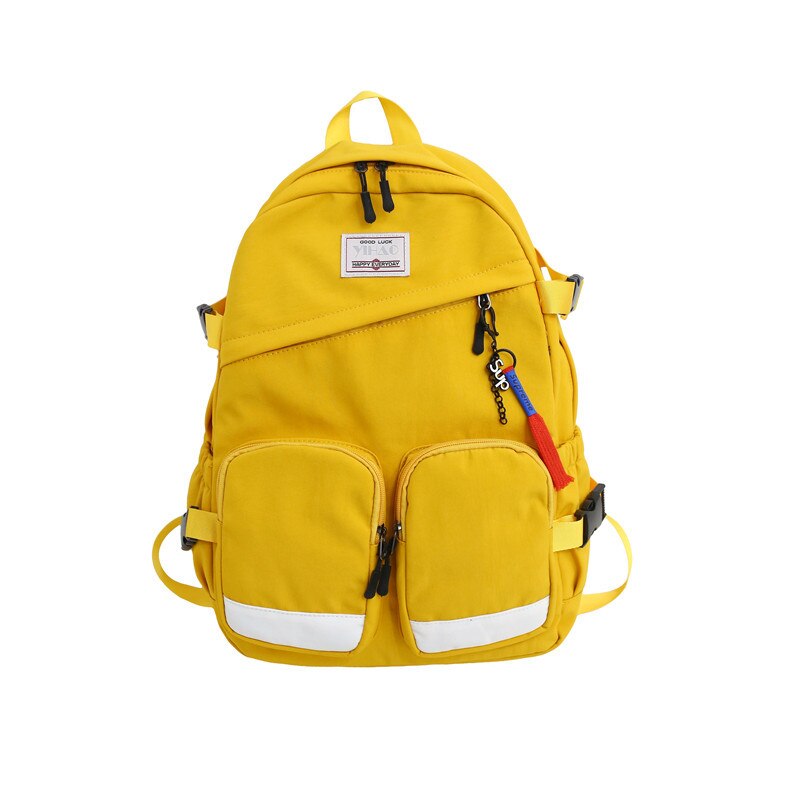 HOCODO Multi Tasche Frauen Rucksack unisex Schüler Bookbag Wasserdichte Nylon Große Kapazität Reise Rucksack Weibliche Schul: Gelb