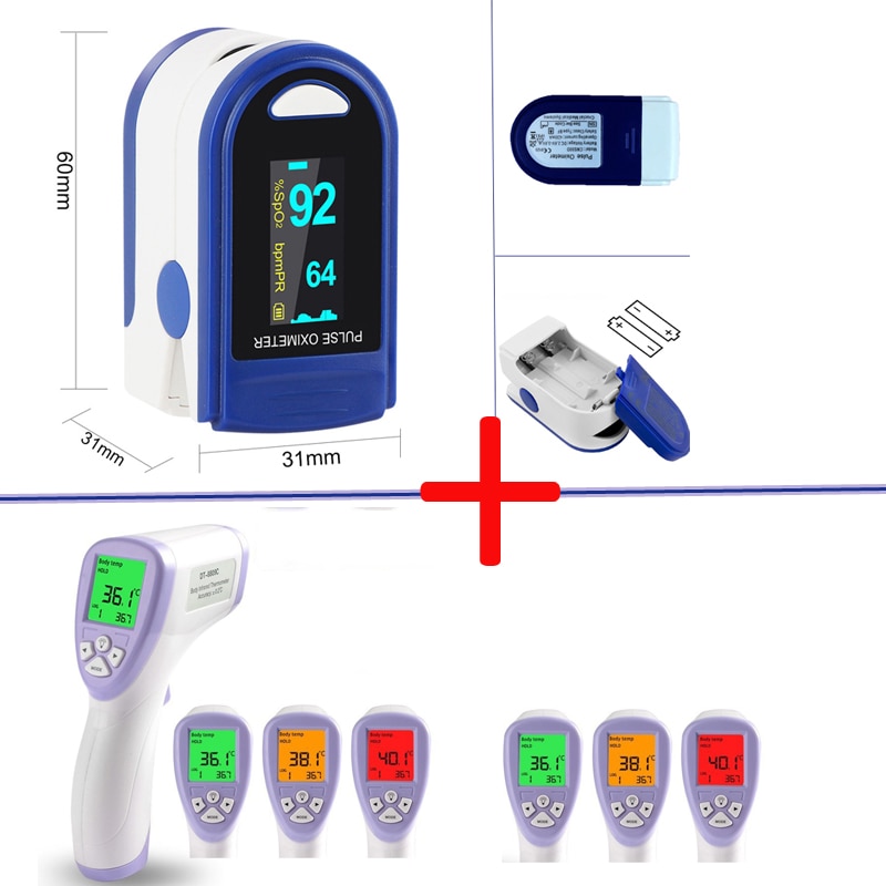 Vinger Oximeter Vingertop Pulseoximeter Medische Apparatuur En Temperatuur Meter Instrument Non-contact Ir Thermometer