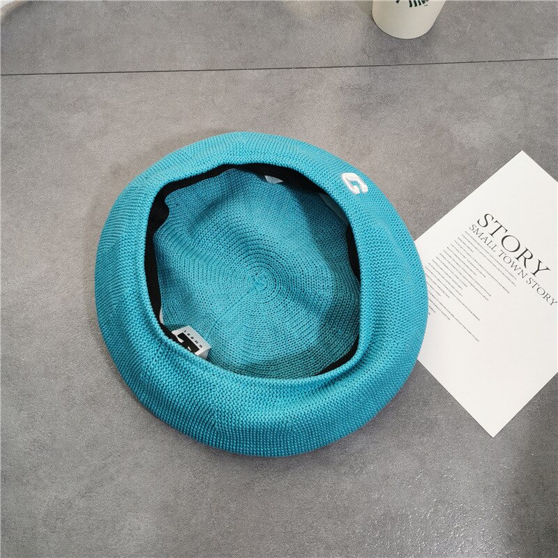 Spring And Summer Blue Beret Female Japanese Sweet And Cute Thin Breathable Painter Hat Shows Small Face: 4