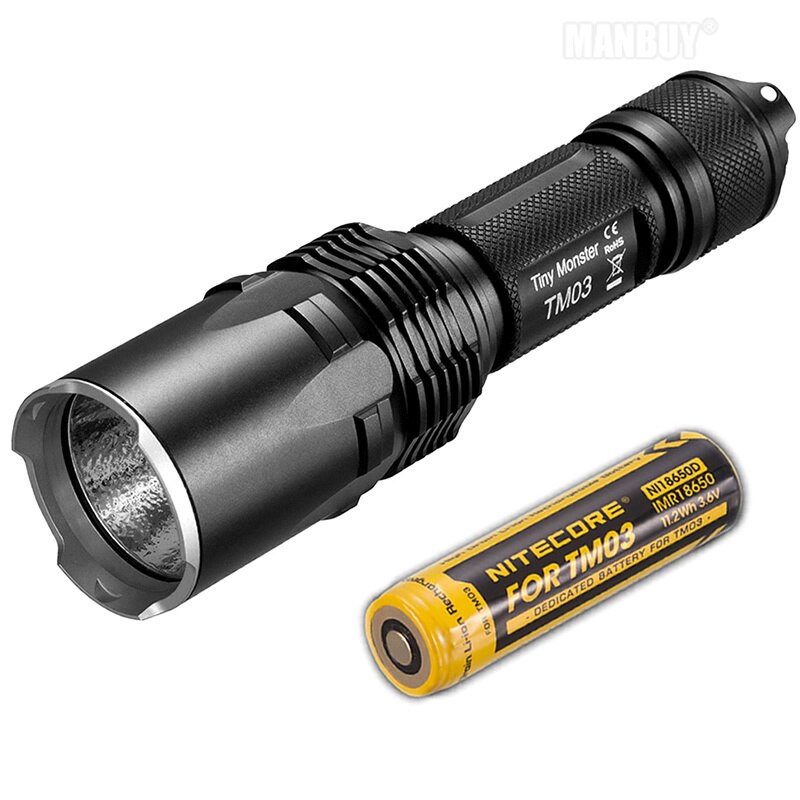 TOPSALE NITECORE IMR18650 11.2Wh 3.6V High Drain Li-ion Rechargeable Battery NI18650D for TM03 TinyMonster Flashlight Button Top